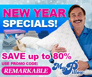 Up to 80% off at MyPillow.com with free promo code, "REMARKABLE" for all of your orders at MyPillow.com