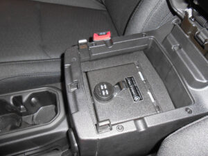 Console Vault promo code and Installation Video for the Jeep Gladiator Center Console Safe 2018 2025 installed center console vault
