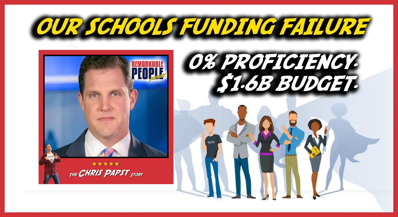Investigative journalist Chris Papst discussing public education reform and the Failure Factory on the Remarkable People Podcast with David Pasqualone.