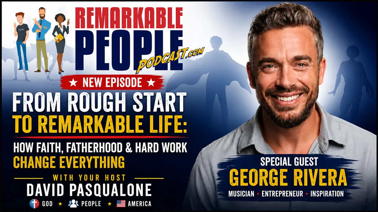 George Rivera featured on the Remarkable People Podcast in an episode about overcoming a rough start through faith, fatherhood, hard work, and personal transformation.